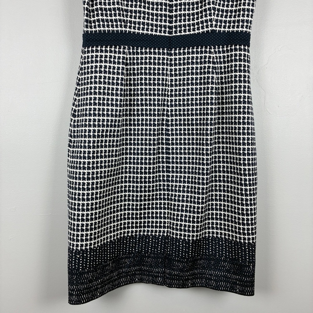 J.Crew Women's 12 Sheath Dress Navy White Check‎ Tweed Work Cocktail Timeless - Picture 11 of 14